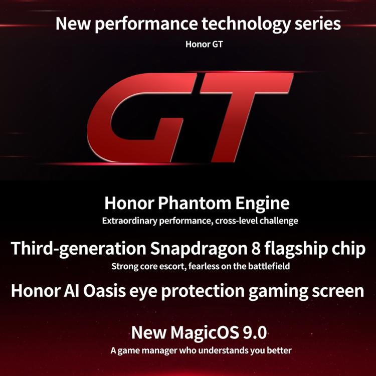 Honor GT, 16GB+512GB, In-screen Fingerprint, 6.7 inch MagicOS 9.0 Android 15.0 Snapdragon 8 Gen 3 Octa Core, Network: 5G, OTG, NFC (White) - free shipping - PMc TechLife - Order now!