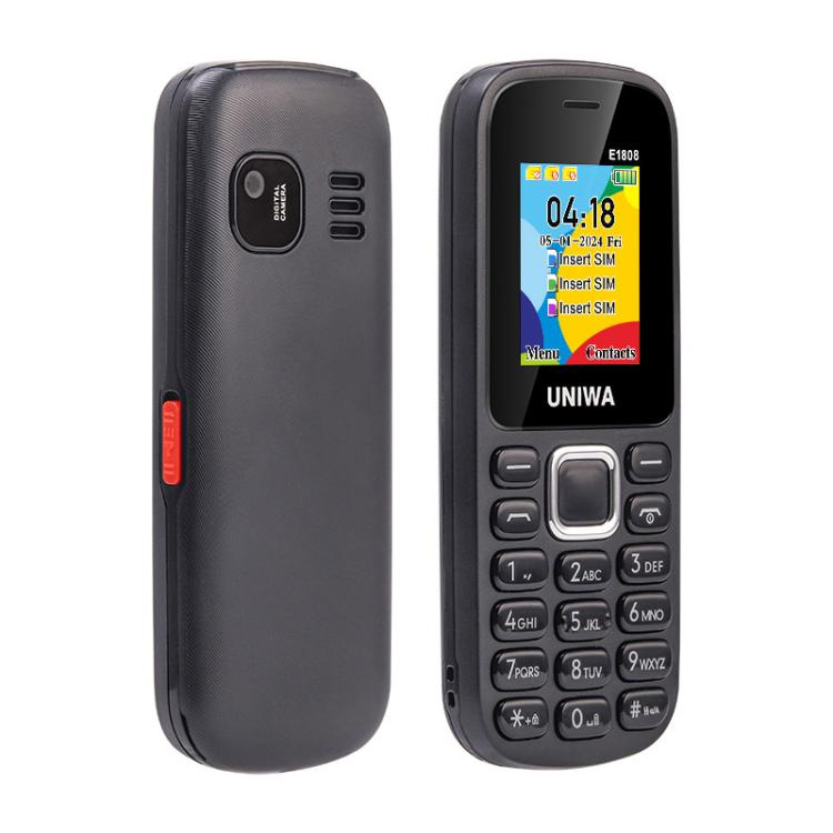 UNIWA E1808 Elder Keypad Phone, 1.77 inch SC6531E, LED Flashlight, 21 Keys, Network: 2G, Triple SIM, EU Plug (Green) - free shipping - PMc TechLife - Order now!