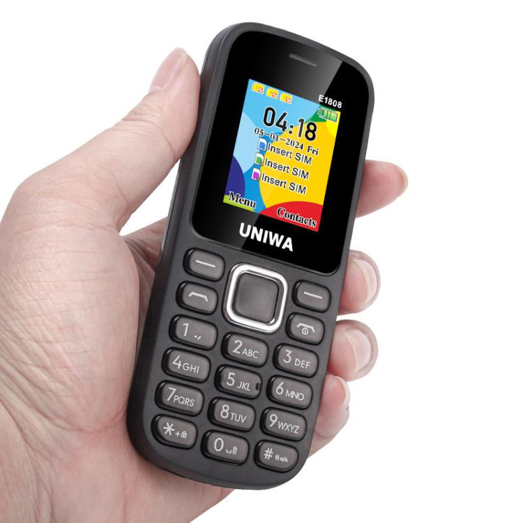 UNIWA E1808 Elder Keypad Phone, 1.77 inch SC6531E, LED Flashlight, 21 Keys, Network: 2G, Triple SIM, EU Plug (Green) - free shipping - PMc TechLife - Order now!