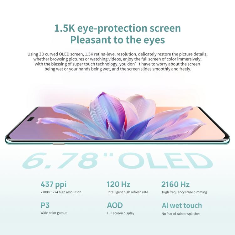 HUAWEI Enjoy 70X, 8GB+128GB, Screen Fingerprint, 6.78 inch HarmonyOS 4.2 Kirin 8000A Hexa Core, Network: 4G, OTG, NFC, Not Support Google Play (Black) - free shipping - PMc TechLife - Order now!