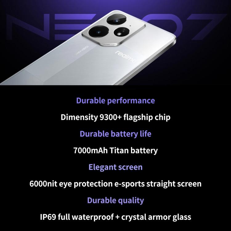 Realme Neo7, 16GB+256GB, 6.78 inch Android 15 / Realme UI 6.0 MediaTek Dimensity 9300+ Octa Core, NFC, Network: 5G, Support Google Play (Blue) - free shipping - PMc TechLife - Order now!