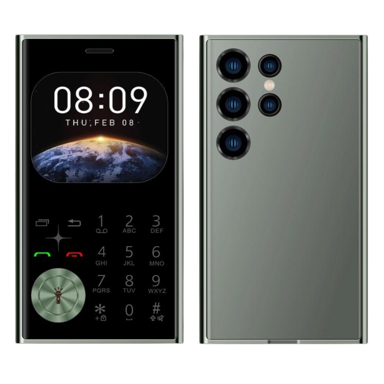 V8 Card Mobile Phone, 2.01 inch, MTK6261D, Support Bluetooth, FM, Torch, GSM, Dual SIM (Dark Green) - free shipping - PMc TechLife - Order now!