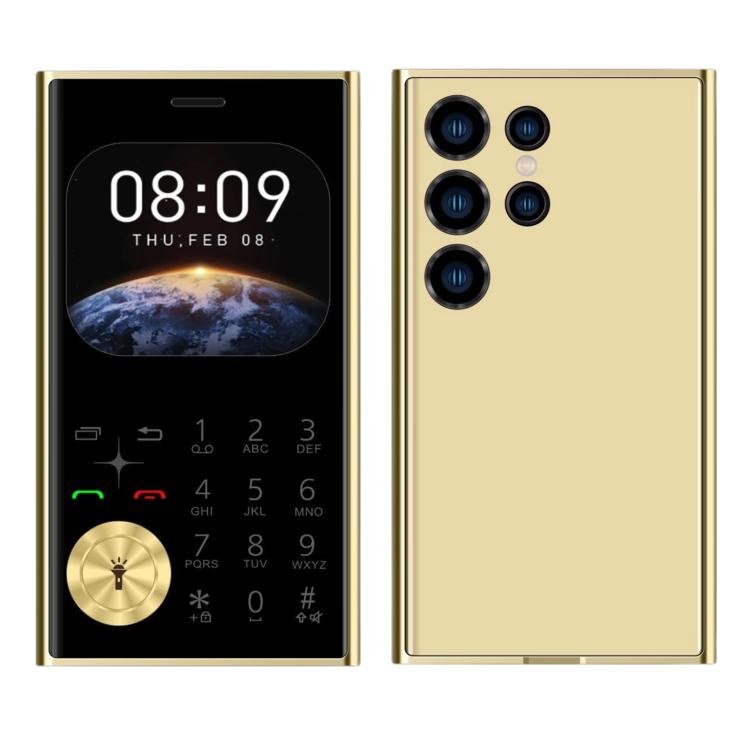 V8 Card Mobile Phone, 2.01 inch, MTK6261D, Support Bluetooth, FM, Torch, GSM, Dual SIM (Gold) - free shipping - PMc TechLife - Order now!