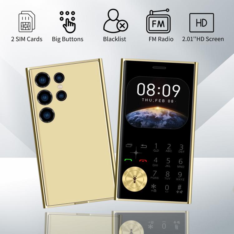 V8 Card Mobile Phone, 2.01 inch, MTK6261D, Support Bluetooth, FM, Torch, GSM, Dual SIM (Black) - free shipping - PMc TechLife - Order now!