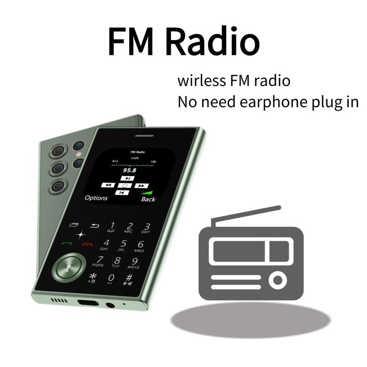 V8 Card Mobile Phone, 2.01 inch, MTK6261D, Support Bluetooth, FM, Torch, GSM, Dual SIM (Black) - free shipping - PMc TechLife - Order now!