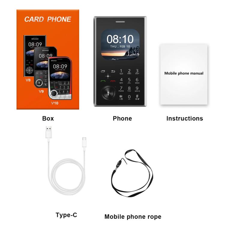 V8 Card Mobile Phone, 2.01 inch, MTK6261D, Support Bluetooth, FM, Torch, GSM, Dual SIM (Sky Blue) - free shipping - PMc TechLife - Order now!