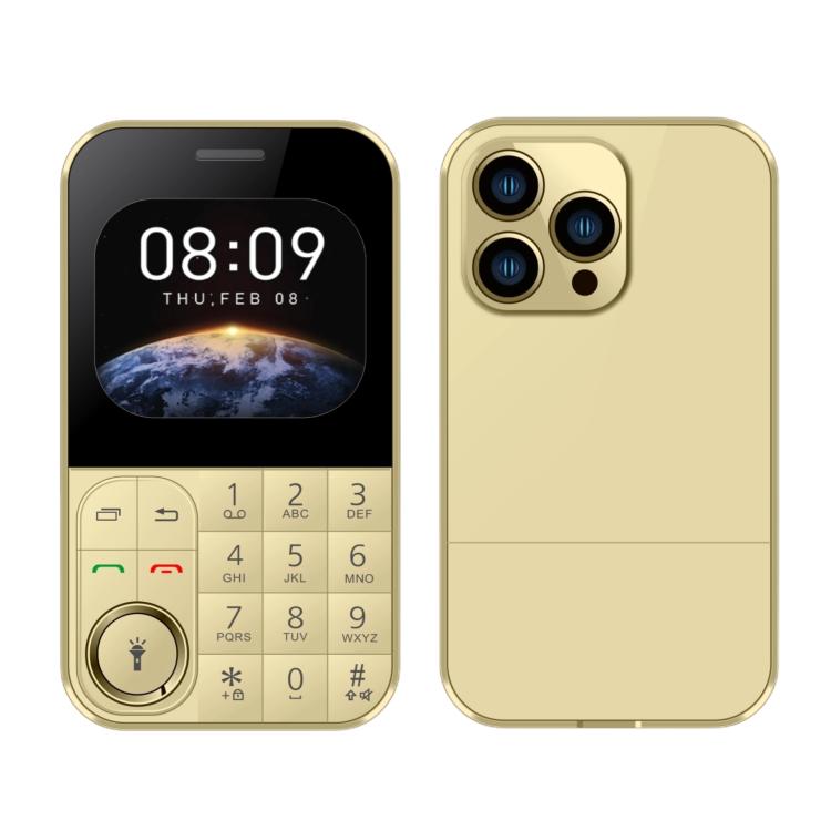 V9 Card Mobile Phone, 2.01 inch, MTK6261D, Support Bluetooth, FM, Torch, GSM, Dual SIM (Gold) - free shipping - PMc TechLife - Order now!