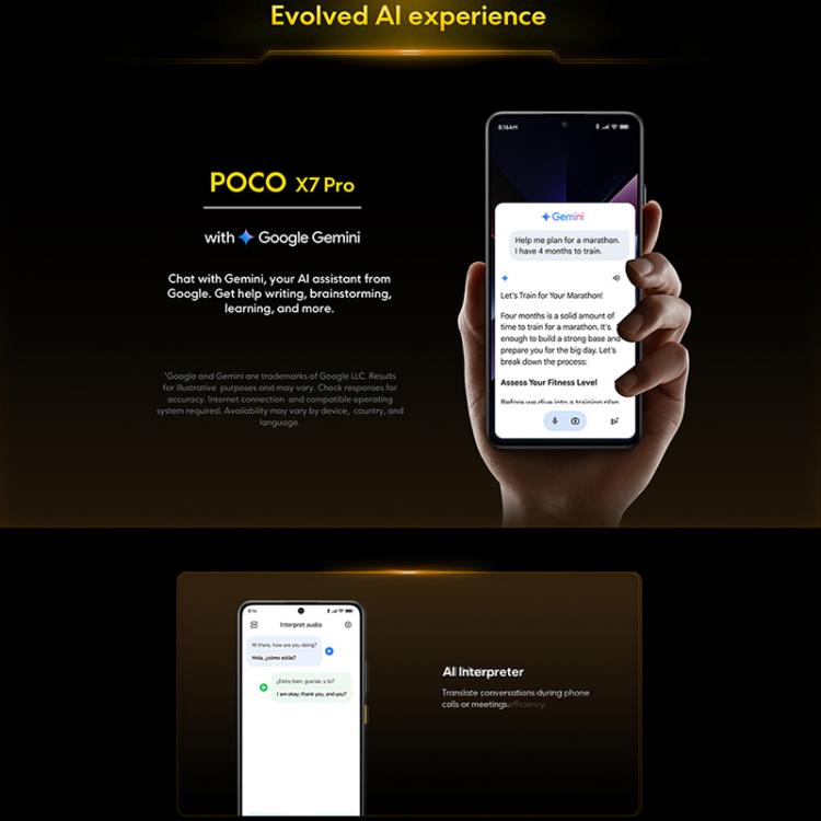 Xiaomi POCO X7 Pro 5G Global, 12GB+512GB, In-screen Fingerprint, 6.67 inch Xiaomi HyperOS 2 MediaTek Dimensity 8400-Ultra Octa Core, NFC, Network: 5G (Black) - free shipping - PMC TechLife - Order now!