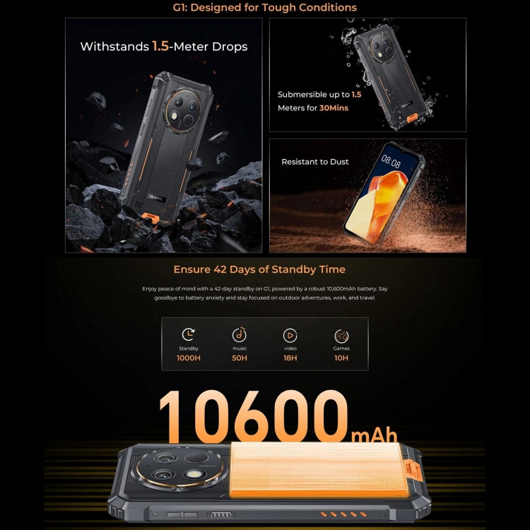 Oukitel G1 Rugged Phone, 6GB+256GB, Fingerprint Identification, 6.52 inch Android 14 T606 Octa Core, NFC, OTG, Network: 4G (Green) - free shipping - PMC Jewellery - Order now!