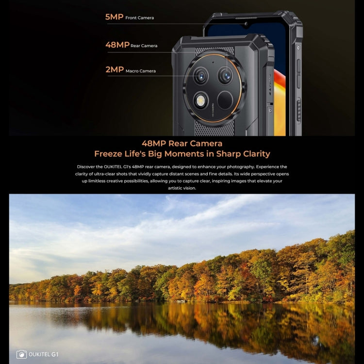 Oukitel G1 Rugged Phone, 6GB+256GB, Fingerprint Identification, 6.52 inch Android 14 T606 Octa Core, NFC, OTG, Network: 4G (Orange) - free shipping - PMC Jewellery - Order now!