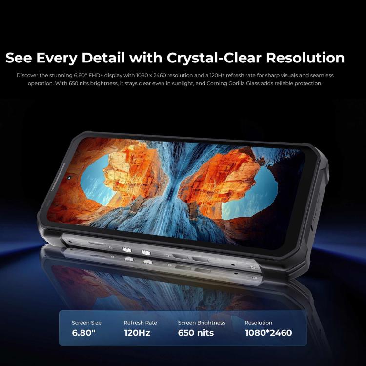 Oukitel WP100 TITAN 5G Projector Rugged Phone, 16GB+512GB, 200MP Camera, Fingerprint Identification, 6.8 inch Android 14 MediaTek Dimensity 7300 Octa Core, NFC, OTG, Network: 5G (Black) - free shipping - PMC TechLife - Order now!