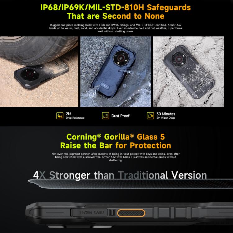 Ulefone Armor X32 Rugged Phone, 6GB+128GB, Night Vision, 5.65 inch Android 14 MediaTek Helio G91 Octa Core, Network: 4G, NFC, OTG (Lightsome Green) - free shipping - PMC TechLife - Order now!