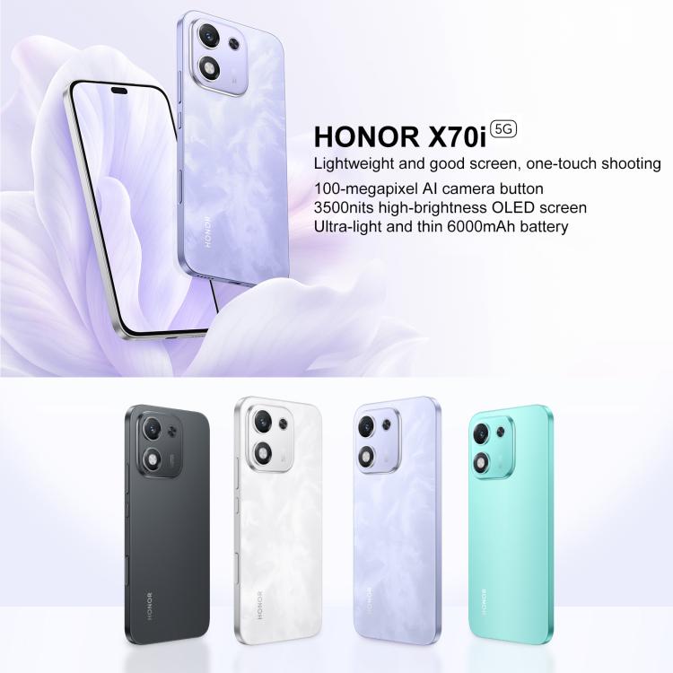 Honor X70i, 12GB+256GB, In-screen Fingerprint, 6.7 inch MagicOS 9.0 Android 15.0 Dimensity 7025 Ultra Octa Core, Network: 5G, OTG, NFC (Black) - free shipping - PMc TechLife - Order now!