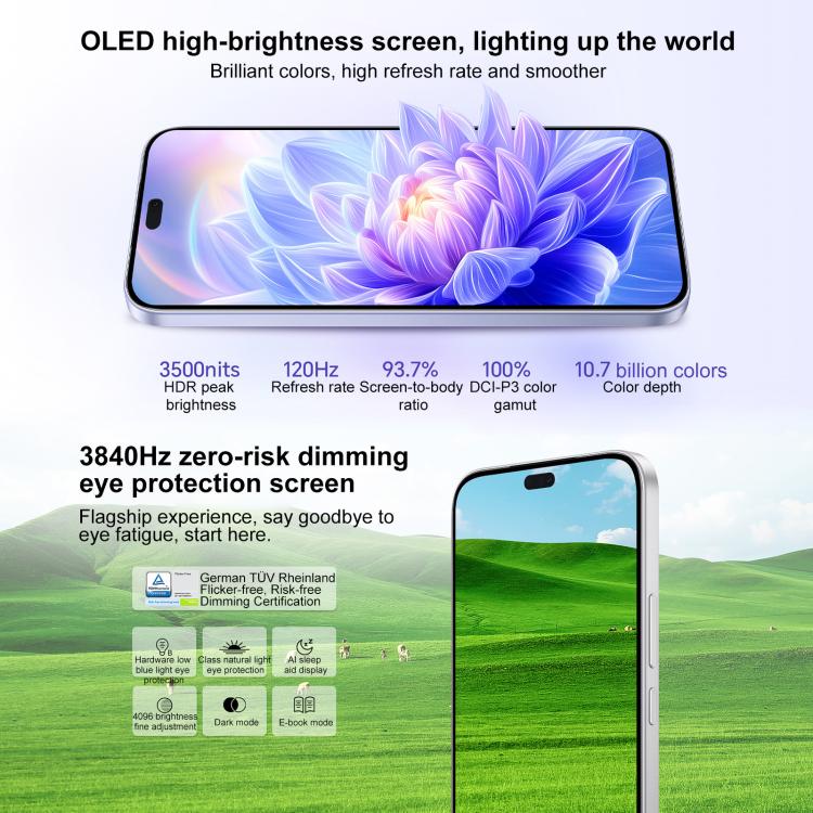Honor X70i, 12GB+256GB, In-screen Fingerprint, 6.7 inch MagicOS 9.0 Android 15.0 Dimensity 7025 Ultra Octa Core, Network: 5G, OTG, NFC (White) - free shipping - PMc TechLife - Order now!