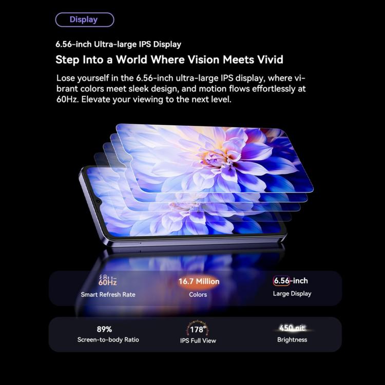 Blackview Oscal FLAT 2C, 2GB+64GB, 6.56 inch Android 14 Unisoc SC9863A T603 Octa Core, Network: 4G (Black) - free shipping - PMC TechLife - Order now!