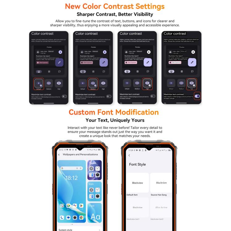 Blackview Oscal Marine 2, 4GB+64GB, 6.56 inch Android 15 Unisoc UMS9230E T615 Octa Core, Network: 4G, OTG, NFC (Orange) - free shipping - PMC TechLife - Order now!