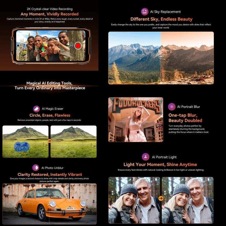 Blackview Oscal Pilot 3 5G Rugged Phone, 12GB+256GB, Night Vision Camera, 6.78 inch Android 15 MediaTek Dimensity 6300 Octa Core, Network: 5G, OTG, NFC (Black) - free shipping - PMC TechLife - Order now!