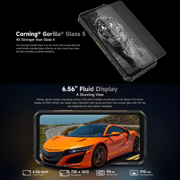 Ulefone Armor X16, 6GB+128GB, Night Vision, IP68/IP69K Rugged Phone, 6.56 inch Android 15 MediaTek Helio G91 Octa Core, Network: 4G, NFC, OTG (Sand Dune) - free shipping - PMC TechLife - Order now!
