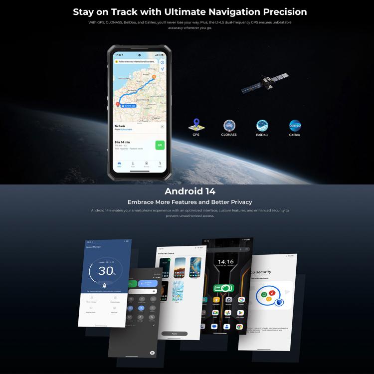 Oukitel WP100 Laser Rangefinder Rugged Phone, 12GB+512GB, 200MP Camera, Fingerprint Identification, 6.8 inch Android 14 MediaTek Dimensity 7300 Octa Core, NFC, OTG, Network: 5G (Black) - free shipping - PMC TechLife - Order now!