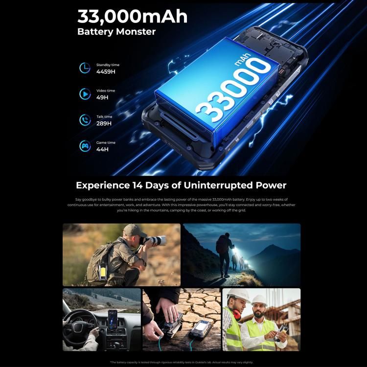 Oukitel WP100 Laser Rangefinder Rugged Phone, 12GB+512GB, 200MP Camera, Fingerprint Identification, 6.8 inch Android 14 MediaTek Dimensity 7300 Octa Core, NFC, OTG, Network: 5G (Black) - free shipping - PMC TechLife - Order now!