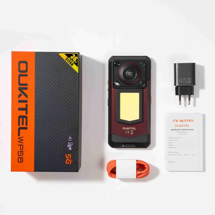 Oukitel WP56 Rugged Phone, 12GB+512GB, 108MP Camera, Fingerprint Identification, 6.8 inch Android 15 MTK Dimensity 7050 Octa Core, NFC, OTG, Network: 5G (Red) - free shipping - PMC TechLife - Order now!