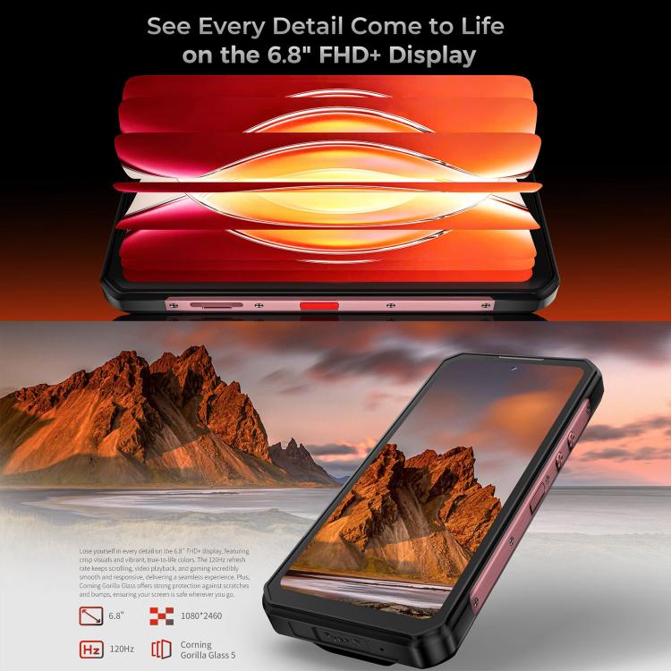 Oukitel WP56 Rugged Phone, 12GB+512GB, 108MP Camera, Fingerprint Identification, 6.8 inch Android 15 MTK Dimensity 7050 Octa Core, NFC, OTG, Network: 5G (Black) - free shipping - PMC TechLife - Order now!