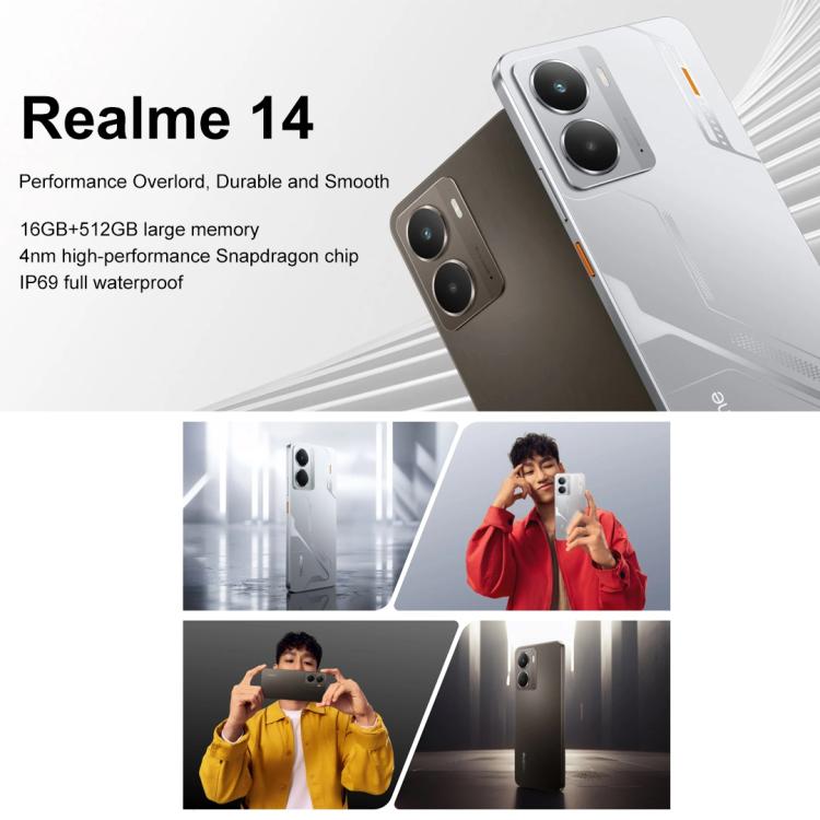 Realme 14, 16GB+256GB, Screen Fingerprint Identification, 6.67 inch Realme UI 6.0 Snapdragon 6 Gen 4 Octa Core, NFC, Network: 5G (Brown) - free shipping - PMc TechLife - Order now!