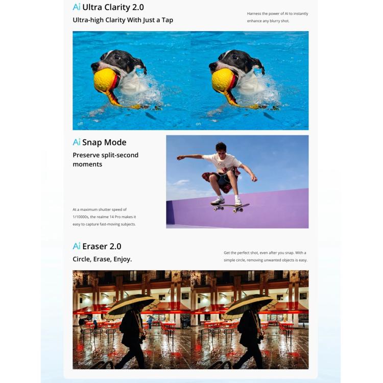 Realme 14 Pro, 16GB+256GB, Screen Fingerprint Identification, 6.77 inch Realme UI 6.0 Dimensity 7300 Octa Core, NFC, Network: 5G (White) - free shipping - PMc TechLife - Order now!