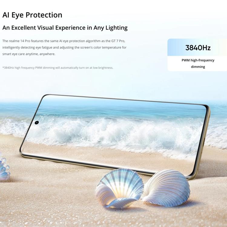 Realme 14 Pro, 16GB+512GB, Screen Fingerprint Identification, 6.77 inch Realme UI 6.0 Dimensity 7300 Octa Core, NFC, Network: 5G (White) - free shipping - PMc TechLife - Order now!