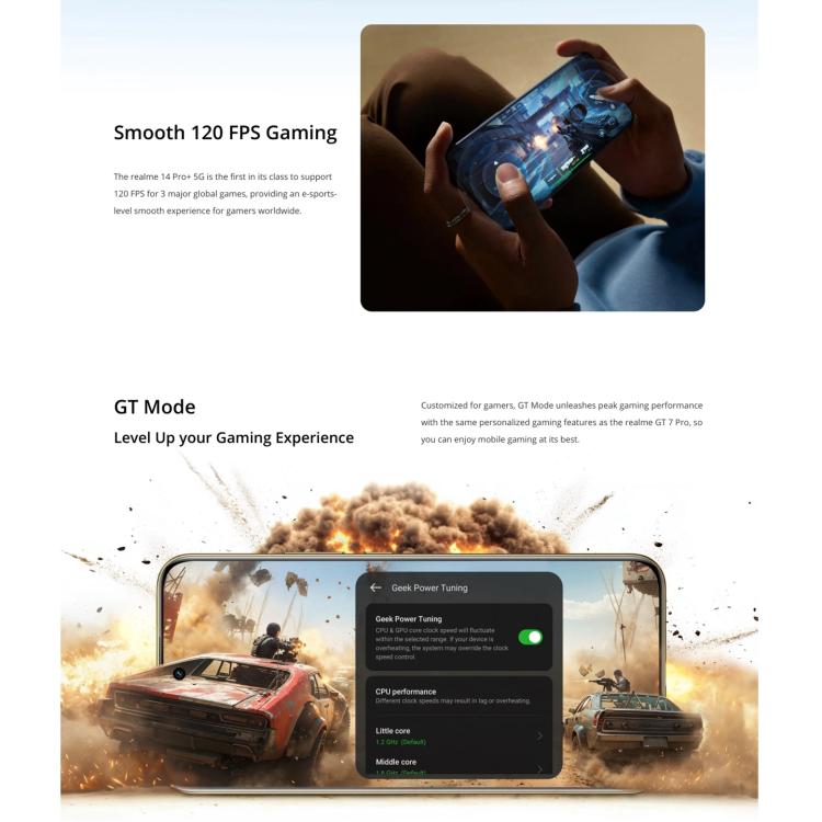 Realme 14 Pro+, 12GB+512GB, Screen Fingerprint Identification, 6.83 inch Realme UI 6.0 Snapdragon 7s Gen 3 Octa Core, NFC, Network: 5G (Grey) - free shipping - PMc TechLife - Order now!