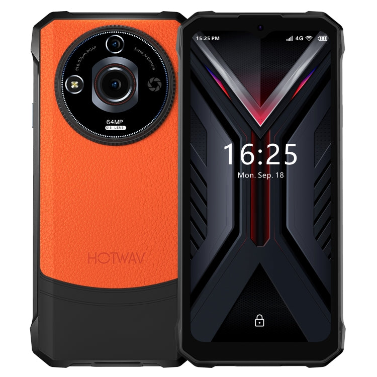 HOTWAV T7 Pro Rugged Phone, 6GB+256GB, 6280mAh, 6.6 inch Android 13 MT8788 Octa Core, Network: 4G, OTG (Orange) - free shipping - PMC TechLife - Order now!