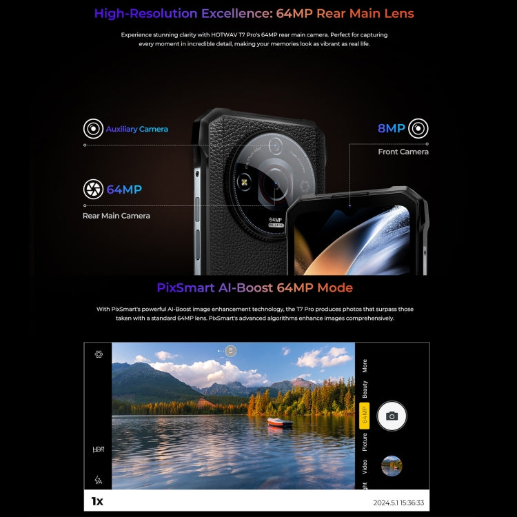 HOTWAV T7 Pro Rugged Phone, 6GB+256GB, 6280mAh, 6.6 inch Android 13 MT8788 Octa Core, Network: 4G, OTG (Black) - free shipping - PMC TechLife - Order now!