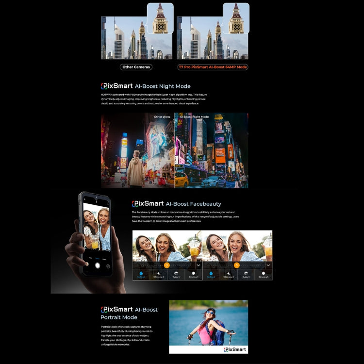 HOTWAV T7 Pro Rugged Phone, 6GB+256GB, 6280mAh, 6.6 inch Android 13 MT8788 Octa Core, Network: 4G, OTG (Black) - free shipping - PMC TechLife - Order now!