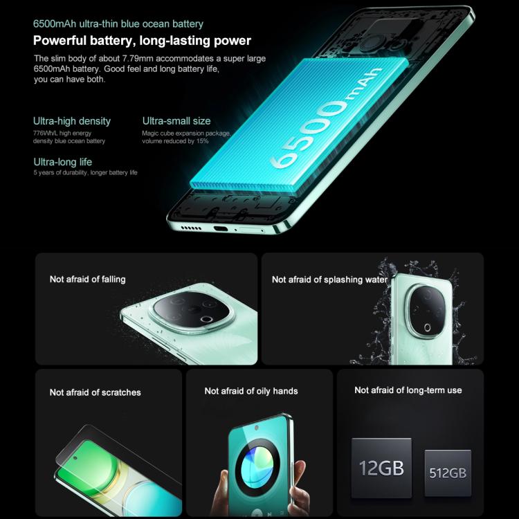 vivo Y300, 8GB+256GB, Face ID / Screen Fingerprint Identification, 6.77 inch Android 15 OriginOS 5 Dimensity 6300 Octa Core, OTG, Network: 5G (White) - free shipping - PMc TechLife - Order now!