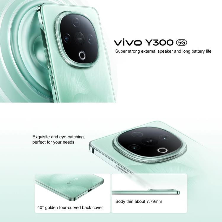 vivo Y300, 12GB+512GB, Face ID / Screen Fingerprint Identification, 6.77 inch Android 15 OriginOS 5 Dimensity 6300 Octa Core, OTG, Network: 5G (White) - free shipping - PMc TechLife - Order now!