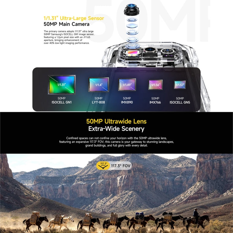 Ulefone Armor 27 Pro Rugged Phone, 12GB+256GB, Night Vision, 10600mAh, 6.78 inch Android 14 MediaTek Dimensity 6300 Octa Core, Network: 5G, NFC (Black) - free shipping - PMC TechLife - Order now!