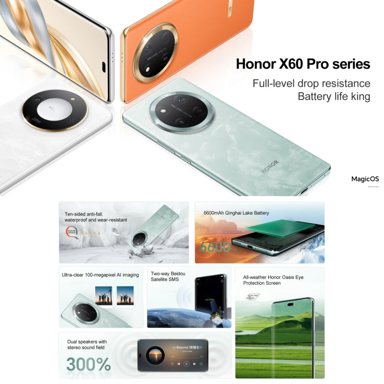 Honor X60 Pro, 8GB+128GB, Screen Fingerprint, 6.78 inch MagicOS 8.0 Snapdragon 6 Gen1 Octa Core, Network: 5G, OTG, Not Support Google Play (Black) - free shipping - PMC Jewellery - Order now!