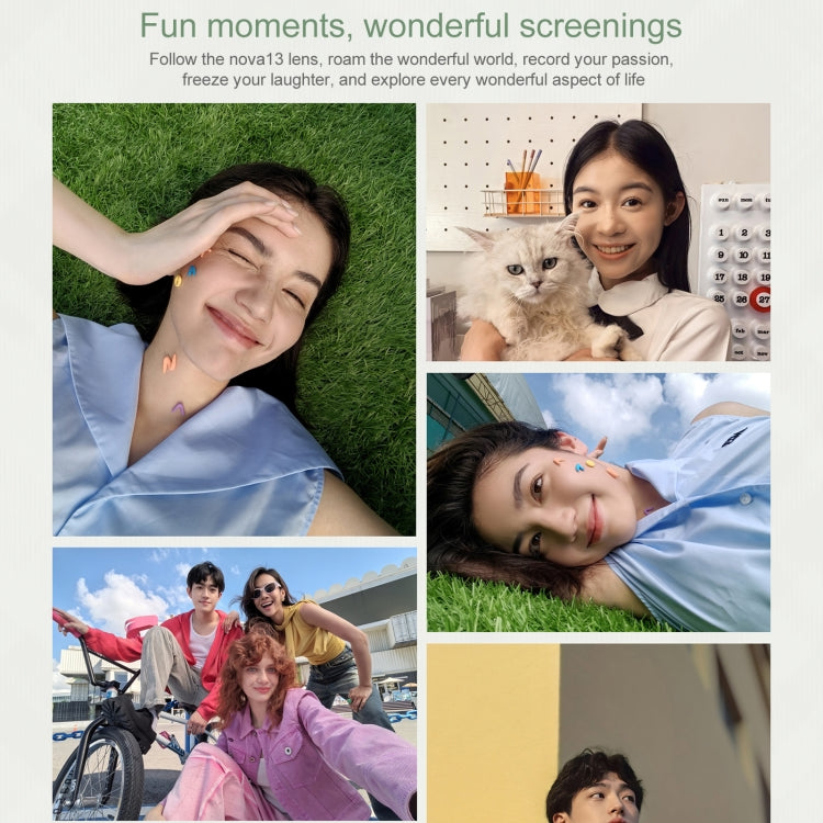 Huawei nova 13, 12GB+256GB, Screen Fingerprint Identification, 6.7 inch HarmonyOS 4.2, NFC, OTG, Not Support Google Play (White) - free shipping - PMc TechLife - Order now!