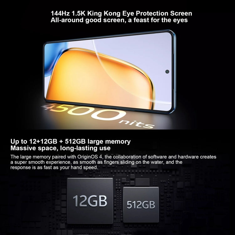 vivo Y200 GT, Dual Back Cameras, 12GB+256GB, Face ID Screen Fingerprint Identification, 6.78 inch Android 14.0 OriginOS 4 Snapdragon 7 Gen 3 Octa Core 2.63GHz, OTG, NFC, Network: 5G, Support Google Play (Black) - free shipping - PMC Jewellery - Order now!