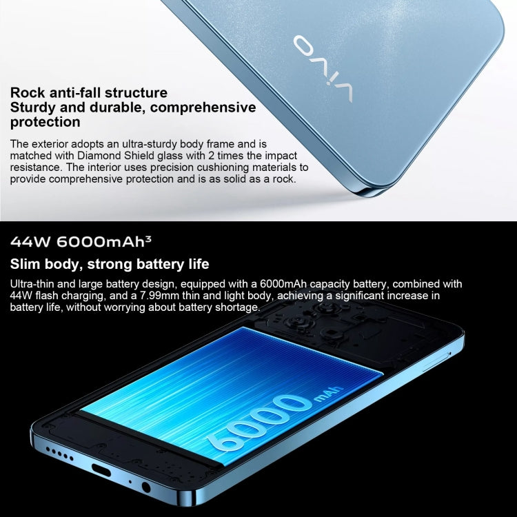 vivo Y200t, Dual Back Cameras, 12GB+256GB, Face ID Screen Fingerprint Identification, 6.72 inch Android 14.0 OriginOS 4 Snapdragon 6 Gen 1 Octa Core 2.2GHz, OTG, Network: 5G, Support Google Play (Blue) - free shipping - PMC Jewellery - Order now!