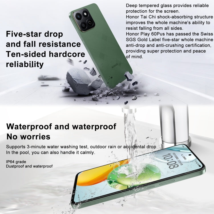Honor Play 60 Plus 5G, 12GB+256GB, 6.77 inch MagicOS 8.0 Qualcomm Snapdragon 4 Gen2 Octa Core up to 2.2GHz, Network: 5G, OTG, Not Support Google Play (Black) - free shipping - PMC Jewellery - Order now!