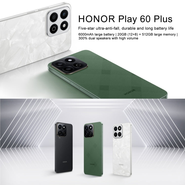 Honor Play 60 Plus 5G, 12GB+512GB, 6.77 inch MagicOS 8.0 Qualcomm Snapdragon 4 Gen2 Octa Core up to 2.2GHz, Network: 5G, OTG, Not Support Google Play (White) - free shipping - PMC Jewellery - Order now!