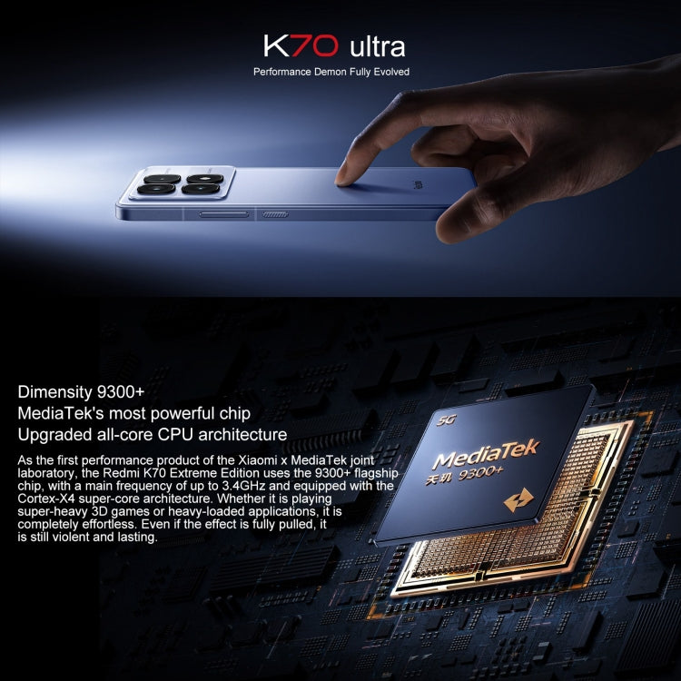 Xiaomi Redmi K70 Ultra, 12GB+256GB, 6.67 inch Xiaomi HyperOS Dimensity 9300+ Octa Core 4nm up to 3.4GHz, NFC, Network: 5G (White) - free shipping - PMC Jewellery - Order now!