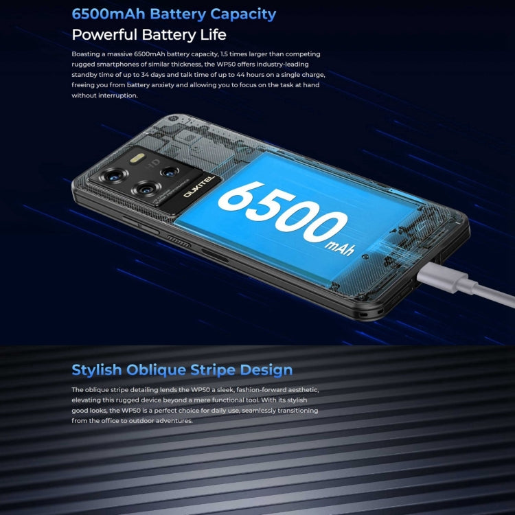 Oukitel WP50 5G Rugged Phone, 4GB+256GB, 6.6 inch Android 14.0 MediaTek Dimensity 6100+ Octa-core, NFC, OTG, Network: 5G (Black) - free shipping - PMC Jewellery - Order now!