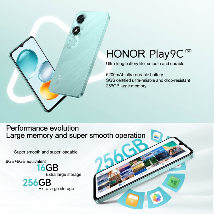 Honor Play9C 5G, 6GB+128GB, Side Fingerprint, 6.56 inch MagicOS 8.0 Dimensity 6100+ Octa Core, Network: 5G, OTG, Not Support Google Play (Black) - free shipping - PMC Jewellery - Order now!