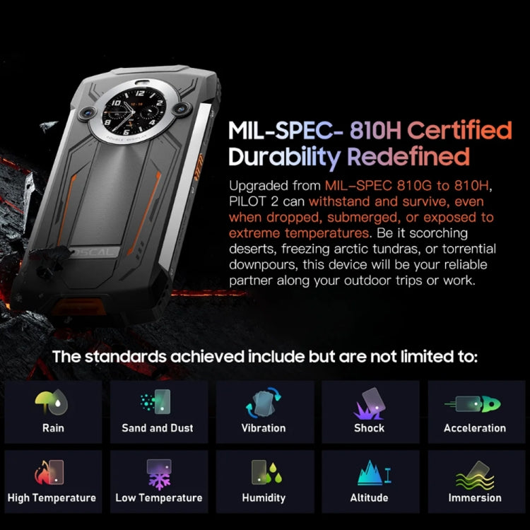 Blackview Oscal PILOT 2, 8GB+256GB, IP68/IP69K/MIL-STD-810H, 6.5 inch Android 14 MediaTek MT6789 Octa Core, Network: 4G, OTG, NFC (Orange) - Blackview by PMC TechLife | Online Shopping South Africa | PMC TechLife | Buy Now Pay Later Mobicred
