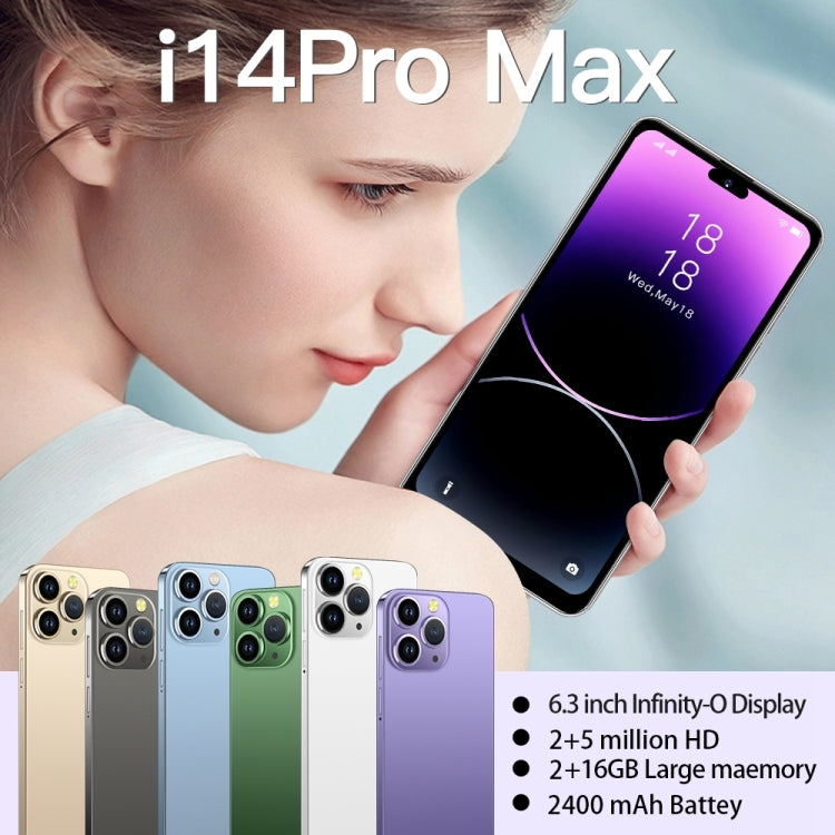 i14 Pro Max N85+, 2GB+16GB, 6.3 inch Screen, Face Identification, Android 6.0 Spreadtrum 7731G Quad Core, Network: 3G, Dual SIM,  with 64GB TF Card(Gold) - free shipping - PMC TechLife - Order now!