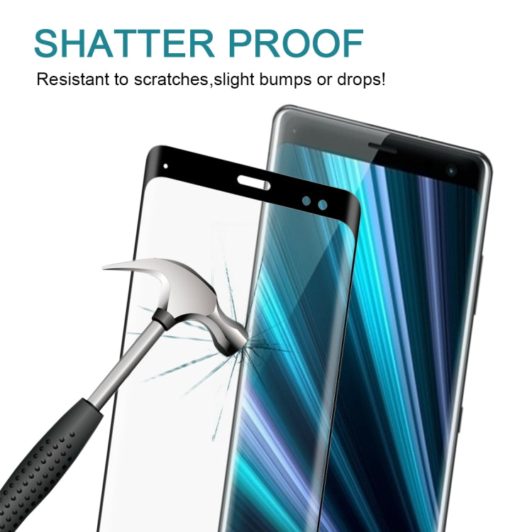 0.3mm 9H Surface Hardness 3D Curved Edge Full Screen Tempered Glass Film for Sony Xperia XZ3(Black) - Sony Tempered Glass by PMC TechLife | Online Shopping South Africa | PMC TechLife | Buy Now Pay Later Mobicred