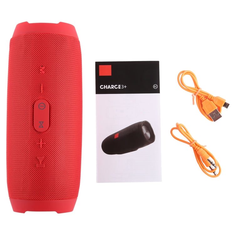 Charge3 Life Waterproof Bluetooth Stereo Speaker, Built-in MIC, Support Hands-free Calls & TF Card & AUX IN & Power Bank(Red) - Waterproof Speaker by PMC TechLife | Online Shopping South Africa | PMC TechLife | Buy Now Pay Later Mobicred