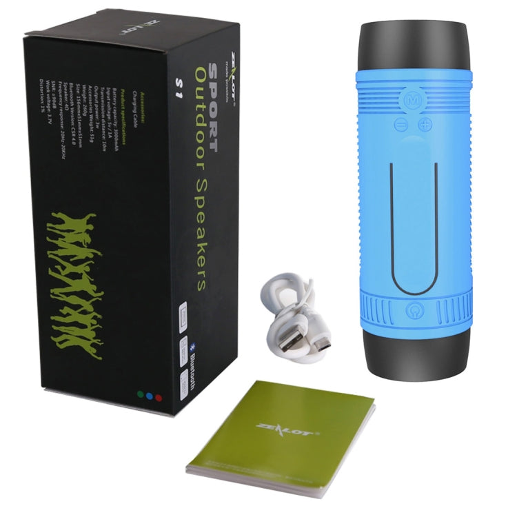 Zealot S1 Multifunctional Outdoor Waterproof Bluetooth Speaker, 4000mAh Battery, For iPhone, Galaxy, Sony, Lenovo, HTC, Huawei, Google, LG, Xiaomi, other Smartphones(Blue) - free shipping - PMC Jewellery - Order now!
